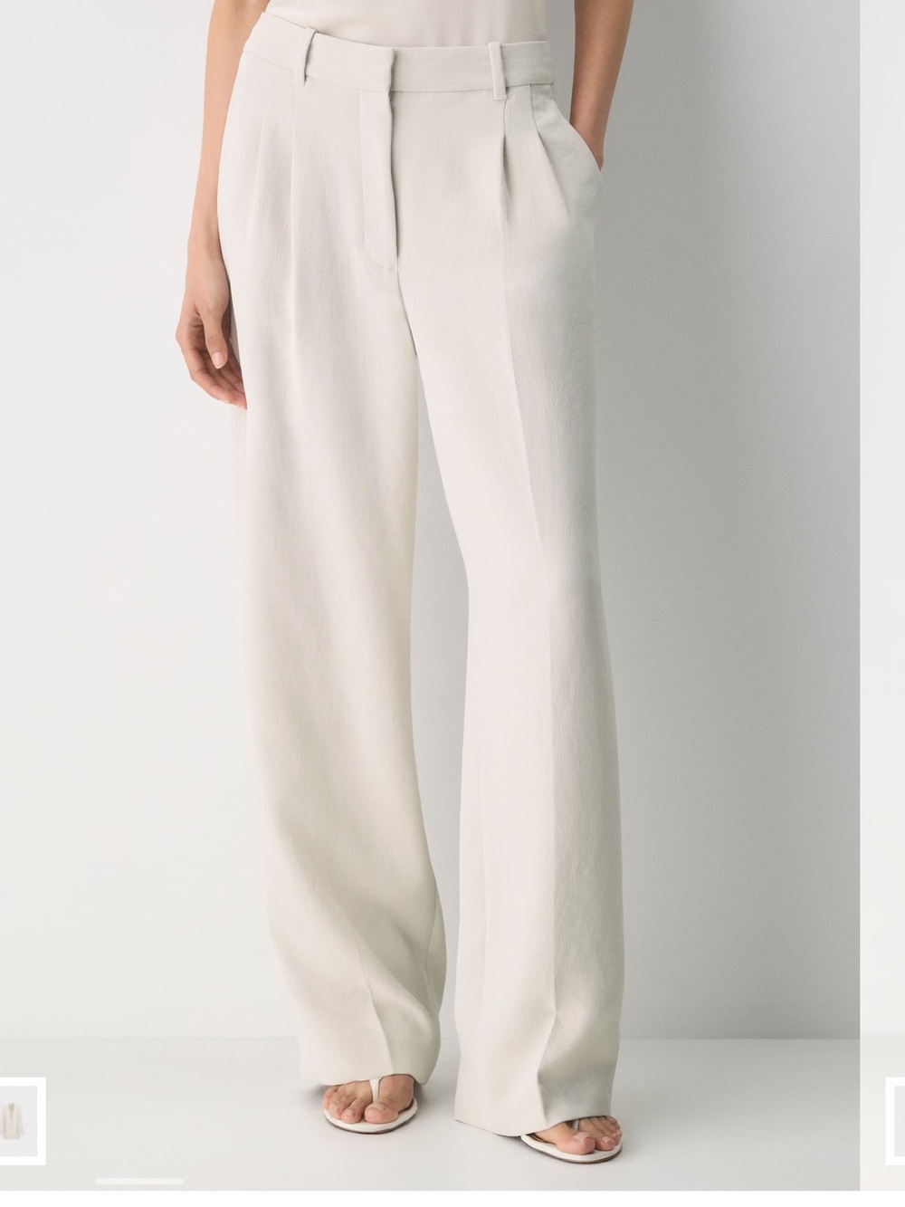 Aritzia Wilfred The Effortless Pant Off White Light Beige Work Office Trousers